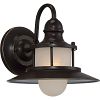 NA8409PN - Quoizel Lighting - New England - 9.5 One Light Outdoor Wall Lantern Palladian Bronze Finish with Opal White Glass - New England