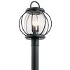 49730BKT - Kichler Lighting - Vandalia - Three Light Outdoor Post Lantern Textured Black Finish with Clear Seeded Glass - Vandalia
