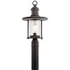 49195WZC - Kichler Lighting - Riverwood - One Light Outdoor Post Lantern Weathered Zinc Finish with Clear Seeded Glass - Riverwood