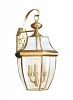 8040EN-02 - Sea Gull Lighting - Lancaster - Three Light Outdoor Wall Lantern Polished Brass Finish with Clear Curved Beveled Glass - Lancaster