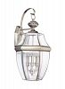 8040EN-965 - Sea Gull Lighting - Lancaster - Three Light Outdoor Wall Lantern Antique Brushed Nickel Finish with Clear Curved Beveled Glass - Lancaster