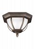 7836302-71 - Sea Gull Lighting - Childress - Two Light Outdoor Flush Mount Medium Base: 60W Antique Bronze Finish with Satin Etched Glass - Childress