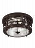 7824402-71 - Sea Gull Lighting - Sauganash - Two Light Outdoor Flush Mount Antique Bronze Finish with Clear Seeded Glass - Sauganash