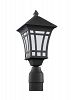 89231-12 - Sea Gull Lighting - Herrington - 100W One Light Outdoor Post Lantern Black Finish with Etched/White Glass - Herrington
