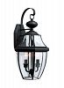 8039EN-12 - Sea Gull Lighting - Lancaster - Two Light Outdoor Wall Lantern Black Finish with Clear Curved Beveled Glass - Lancaster