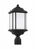 82529-12 - Sea Gull Lighting - Kent - 20.25 Inch One Light Outdoor Post Lantern Medium Base: 100W Black Finish with Satin Etched Glass - Kent