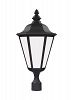 89025-12 - Sea Gull Lighting - Brentwood - 100W One Light Outdoor Post Lantern Black Finish with Smooth White Glass - Brentwood