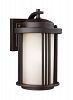 8547901-71 - Sea Gull Lighting - Crowell - One Light Small Outdoor Wall Lantern Medium Base: 60W Antique Bronze Finish with Creme Parchment Glass - Crowell
