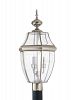 8239EN-965 - Sea Gull Lighting - Lancaster - Three Light Outdoor Post Lantern Antique Brushed Nickel Finish with Clear Curved Beveled Glass - Lancaster
