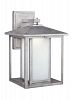 8903191S-57 - Sea Gull Lighting - Hunnington - 14 14W 1 LED Large Outdoor Wall Lantern Weathered Pewter Finish with Etched Seeded Glass - Hunnington