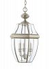 6039EN-965 - Sea Gull Lighting - Lancaster - Three Light Outdoor Pendant Antique Brushed Nickel Finish with Clear Curved Beveled Glass - Lancaster