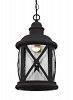 6221492S-12 - Sea Gull Lighting - Lakeview - 15.25 14W LED Outdoor Pendant Black Finish with Clear Seeded Glass - Lakeview
