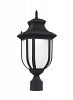 8236391S-12 - Sea Gull Lighting - Childress - 20.5 14W 1 LED Outdoor Post Lantern Black Finish with Satin Etched Glass - Childress