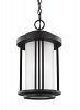 6247901-12 - Sea Gull Lighting - Crowell - One Light Outdoor Pendant Medium Base: 100W Black Finish with Satin Etched Glass - Crowell