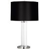 S472B - Robert Abbey Lighting - Fineas - 28.75 Inch One Light Table Lamp Clear/Polished Nickel Finish with Black Painted Opaque Parchment/White Shade - Fineas