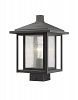 554PHMS-ORB - Z-Lite - Aspen - 13.27 Inch One Light Outdoor Post Mount Oil Rubbed Bronze Finish with Clear Ribbed Glass - Aspen