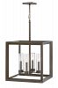 29304WB - Hinkley Lighting - Rhodes - Four Light Outdoor Hanging Lantern Warm Bronze Finish with Clear Seedy Glass - Rhodes
