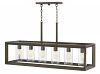 29306WB - Hinkley Lighting - Rhodes - Six Light Outdoor Linear Pendant Warm Bronze Finish with Clear Seedy Glass - Rhodes