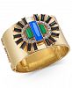 Thalia Sodi Gold-Tone Crystal & Stone Wide Bangle Bracelet, Created for Macy's