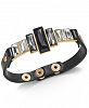 Thalia Sodi Gold-Tone Crystal & Faux Leather Snap Bracelet, Created for Macy's