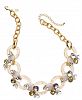 I. n. c. Gold-Tone Crystal & Stone Link Statement Necklace, 19" + 3" extender, Created for Macy's