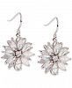 Nina Silver-Tone Crystal & Stone Flower Drop Earrings