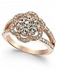 Charter Club Rose Gold-Tone Crystal Flower Ring, Created for Macy's