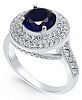 Charter Club Silver-Tone Crystal & Sapphire Stone Halo Ring, Created for Macy's