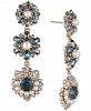 Marchesa Gold-Tone Crystal, Stone & Imitation Pearl Linear Drop Earrings