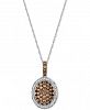 Le Vian Chocolatier Diamond Oval Cluster 18" Pendant Necklace (3/4 ct. t. w. ) in 14k White Gold