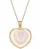 Mother-of-Pearl Heart 18" Pendant Necklace in 14k Gold