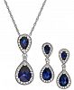 2-Pc. Set Lab-Created Sapphire (4-1/2 ct. t. w. ) & White Sapphire (5/8 ct. t. w. ) Pendant Necklace & Matching Drop Earrings in Sterling Silver