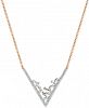 Le Vian Baguette Frenzy Diamond V 18" Statement Necklace (3/8 ct. t. w. ) in 14k Rose Gold