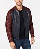 Michael Kors Mens Washed Leather Bomber