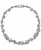 Jewel Badgley Mischka Silver-Tone Crystal Leaf 16" Collar Necklace