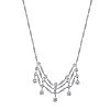 2028 Silver Tone Genuine Swarovski Crystal Bib Necklace 15" Adjustable