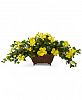 Nearly Natural Hibiscus Artificial Plant in Metal Planter