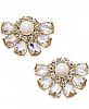 kate spade new york Gold-Tone Crystal & Imitation Pearl Cluster Stud Earrings