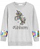 Beautees Big Girls Unicorn Reversible Sequin Sweatshirt