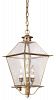 FCD8956NAB - Troy Lighting - Montgomery - Three Light Outdoor Hanging Lantern Natural Aged Brass Finish with Clear Seeded Glass - Montgomery