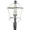 P9141NR - Troy Lighting - Montgomery - Four Light Outdoor Post Lantern Natural Rust Finish with Clear Glass - Montgomery