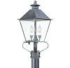 PCD9138NR - Troy Lighting - Montgomery - Four Light Outdoor Post Lantern Natural Rust Finish with Clear Seeded Glass - Montgomery