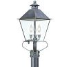 PCD9135NR - Troy Lighting - Montgomery - Three Light Outdoor Post Lantern Natural Rust Finish with Clear Seeded Glass - Montgomery