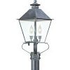 P9135NR - Troy Lighting - Montgomery - Three Light Outdoor Post Lantern Natural Rust Finish with Clear Glass - Montgomery
