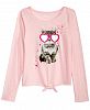 Epic Threads Big Girls Long-Sleeve Tie-Front T-Shirt, Created for Macy's