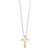 Unwritten Cross Pendant Necklace in Sterling Silver and Rose Gold Plate