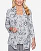 Alfred Dunner Smart Investments Floral-Print Layered-Look Necklace Top
