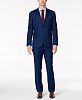 Kenneth Cole Reaction Men's Slim-Fit Techni-Cole Stretch Blue Tonal Grid Suit