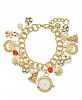 Charter Club Gold-Tone Crystal, Stone & Imitation Pearl Watch Charm Bracelet, Created for Macy's
