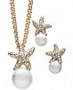 Charter Club Gold-Tone 2-Pc. Set Imitation Pearl & Pave Starfish Pendant Necklace & Matching Stud Earrings, Created for Macy's